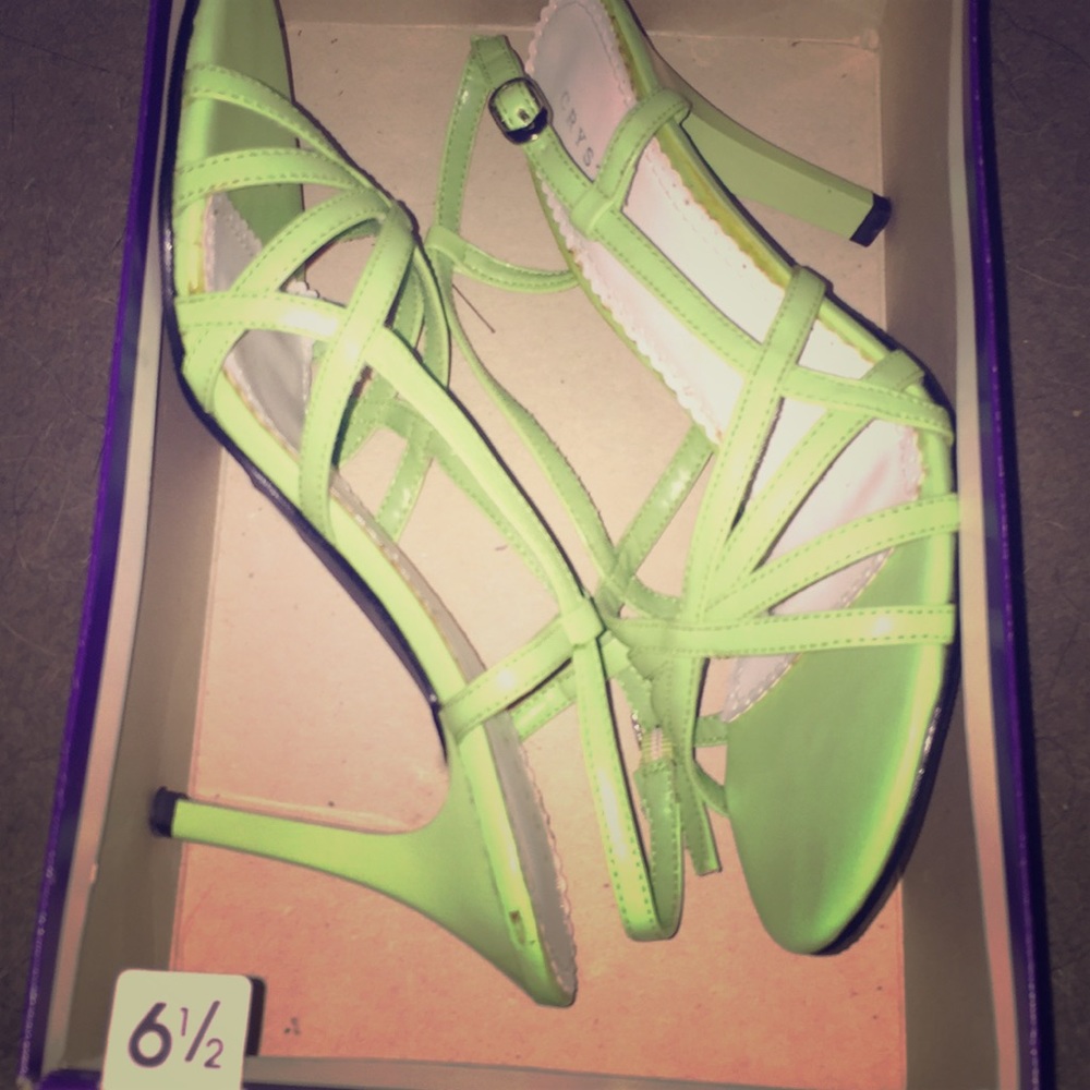 Mint green skinny wedge